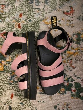 Dr. Martens Pink Multi-Strap Platform Sandals